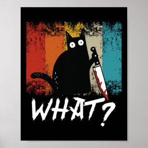 Retro Cat Shirt For Women Men Boys Girls Poster