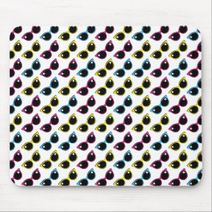 Retro Cat Sunglasses Pattern Mouse Mat