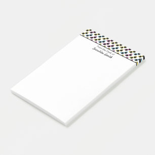 Retro Cat Sunglasses Pattern Personalised Post-it Notes