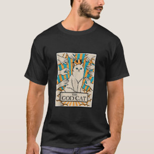 Retro Cat The God Cat Tarot Card Halloween Cat Mom T-Shirt