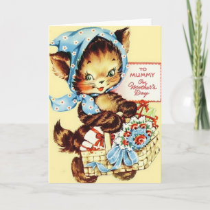 Retro Cat To Mummy Mother's Day Card