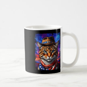 Retro Cat Usa American Flag Kitten Kitty Lover 4th Coffee Mug