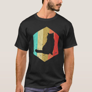 Retro Cat Vintage Cat Silhouette Kitten Animal 70 T-Shirt