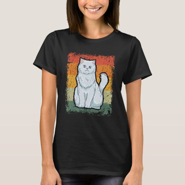 Retro Cat  Vintage Persian Cat T-Shirt (Front)