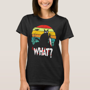 Retro Cat What Vintage Black Cat With Knife Men Wo T-Shirt