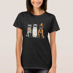 Retro Cat Witch Scary Halloween Pumpkin Women Men T-Shirt