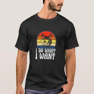 Retro Cat   with German Text Ich mach was ich will T-Shirt