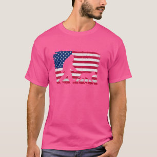 Retro Catahoula Leopard Dog 4th of July US America T-Shirt