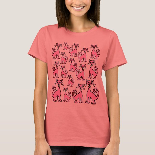 Retro Cats - Customised T-Shirt (Front)
