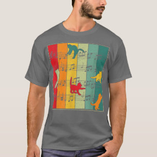Retro Cats Music Cat Lover Musicians  T-Shirt