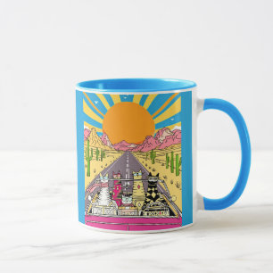 Retro Cats on Vacation Take a Road Trip Mug