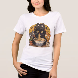 Retro Cats Ramen Japanese Noodle Bar Vintage Gra Tri-Blend Shirt