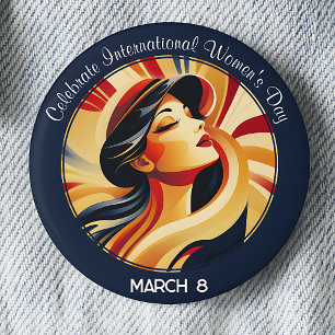 Retro Celebrate International Women's Day 6 Cm Round Badge