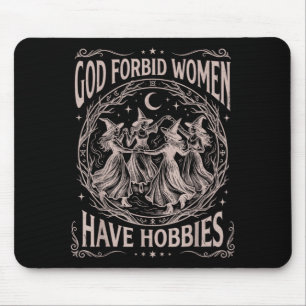 Retro Celestial God Forbid Women Have Hobbies Mouse Mat