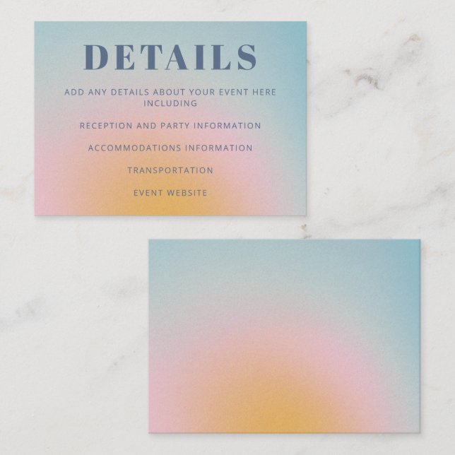 Retro Celestial Light Blue Gradient Bat Mitzvah Enclosure Card (Front/Back)