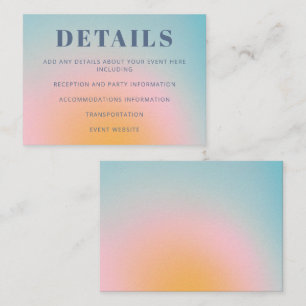 Retro Celestial Light Blue Gradient Bat Mitzvah Enclosure Card
