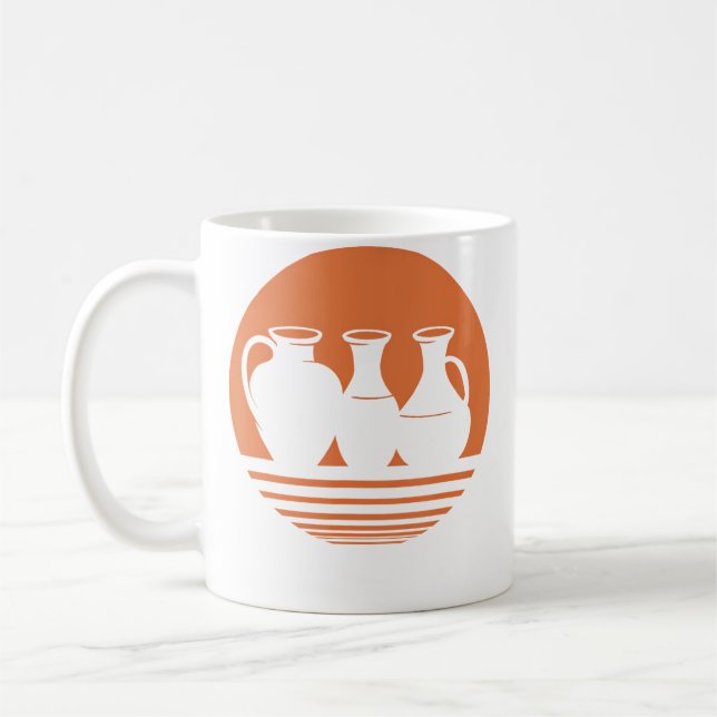 Retro Ceramic Vase Pottery Coffee Mug (Left)