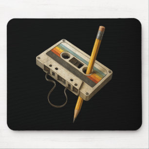 Retro Cette And Pencil Funny 80s 90s Mixtape Nosta Mouse Mat