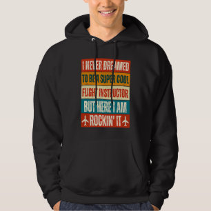 Retro CFI Flight Instructor Aeroplane Pilot Aviati Hoodie