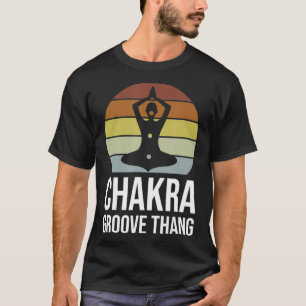 Retro Chakra Groove Thang Funny Yoga Spiritual Med T-Shirt