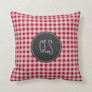 Retro Chalkboard; Carmine Red Gingham; Chequered Cushion