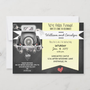 Retro Chalkboard Post Wedding Party Invitation