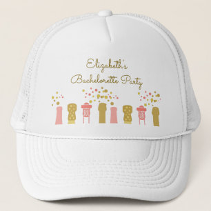 Retro Champagne Glam 1960s Bachelorette Party Trucker Hat