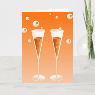 Retro Champagne Holiday Card