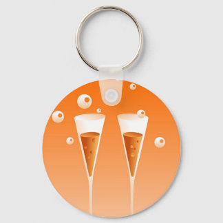 Retro Champagne Key Ring