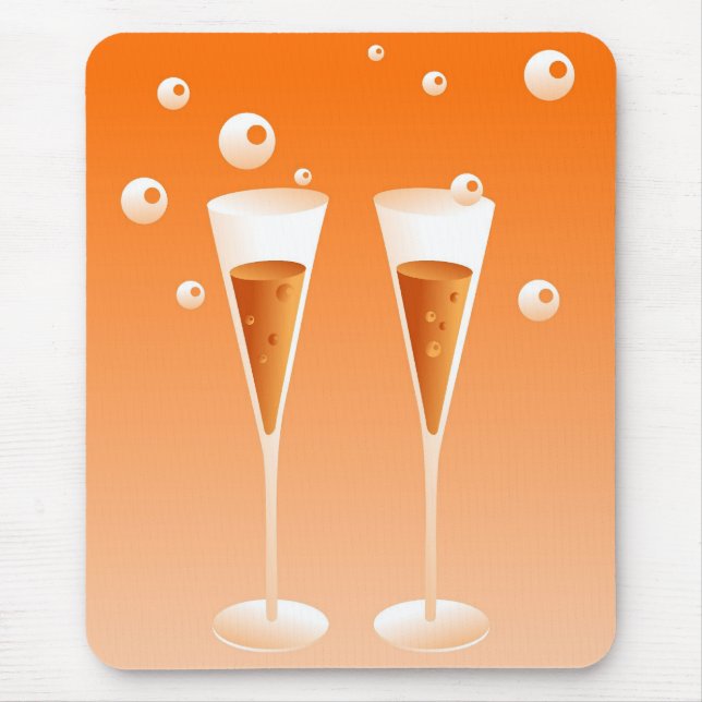 Retro Champagne Mouse Mat (Front)