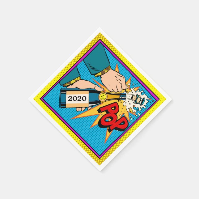 Retro Champagne (Party) Cocktail Napkins (Corner)