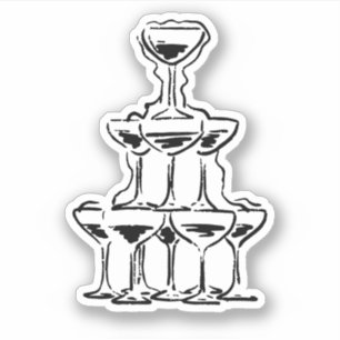 Retro Champagne Tower Wedding 