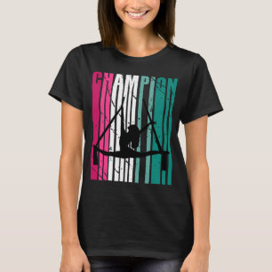Retro Champion Of Aerialist Silhouette Air Yoga Te T-Shirt