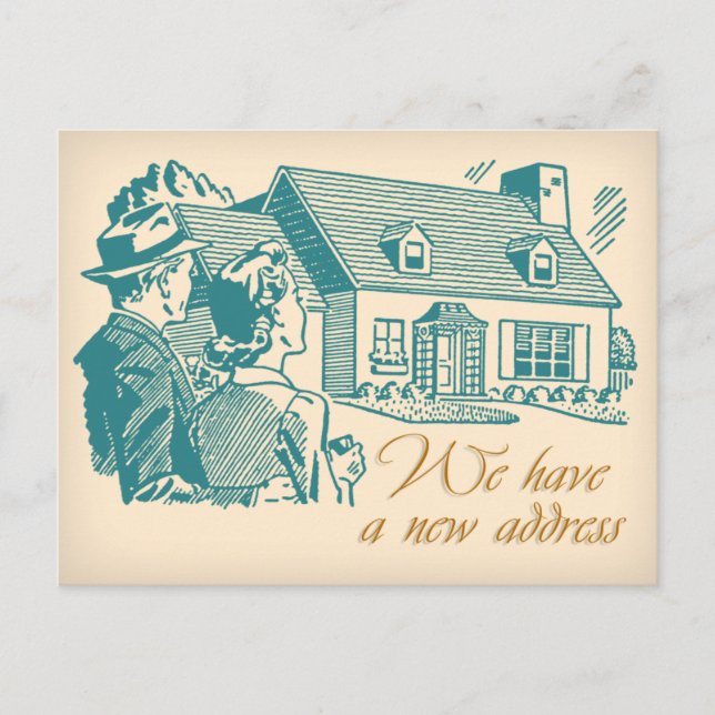 Retro Change of Address Postcard (Front)