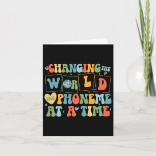 Retro Changing The World One Phoneme At A Time Fun Card