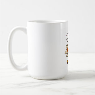Retro Chaotic Office Girl with Coffee Sticker Mug