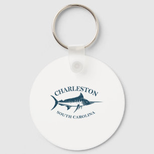 Retro Charleston South Carolina Vintage Fishing Bo Key Ring