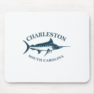 Retro Charleston South Carolina Vintage Fishing Bo Mouse Mat