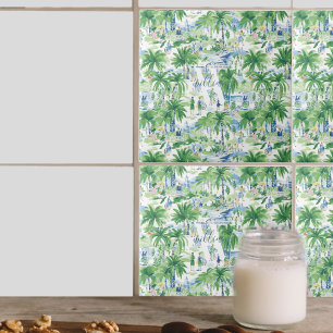 Retro Charleston Summer Pattern   Monogram Tile