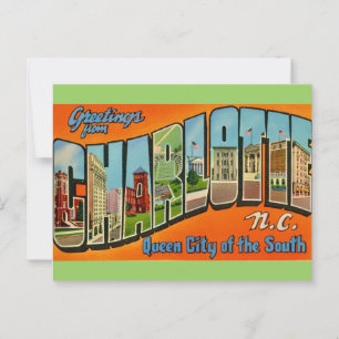 Retro Charlotte NC Postcard