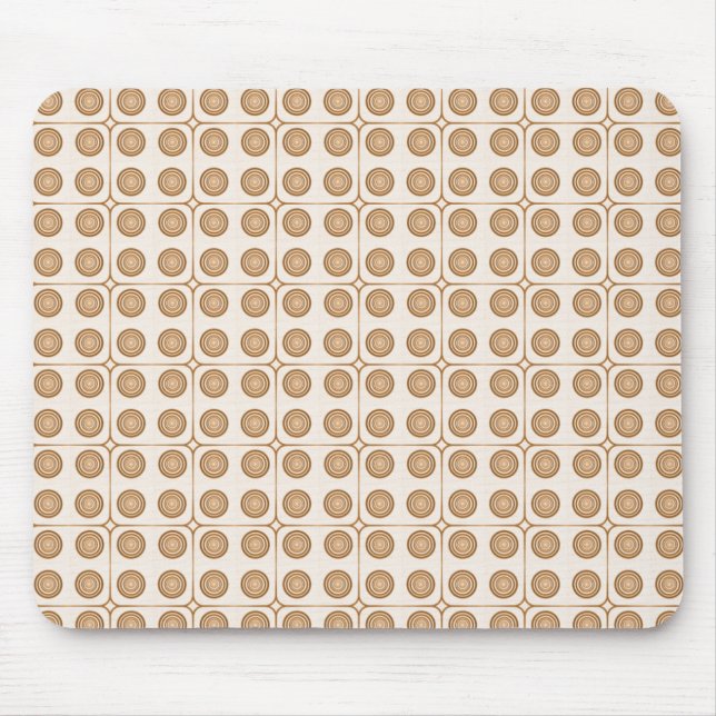 Retro Charm Circles Mousepad, Gold Mouse Mat (Front)