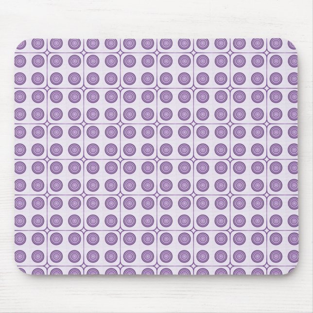 Retro Charm Circles Mousepad, Violet Mouse Mat (Front)