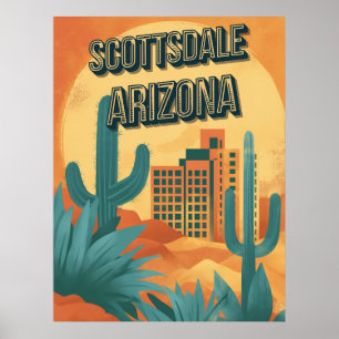 Retro Charm of Scottsdale - Vintage Arizona Poster