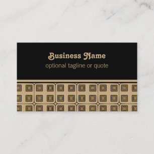 Retro Charm Squares Business Card, Gold Card