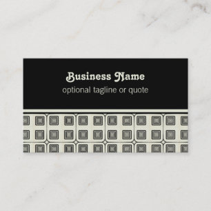 Retro Charm Squares Business Card, Ivory Card