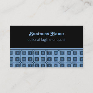 Retro Charm Squares Business Card, Light Blue Card