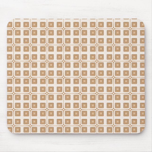 Retro Charm Squares Mousepad, Gold Mouse Mat (Front)