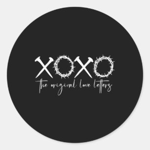 Retro Checked Xoxo The Original Love Letters Jesus Classic Round Sticker