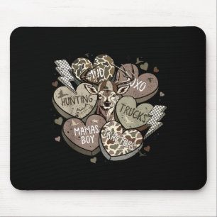 Retro Checkered Candy Valentine Hearts Artwork Mouse Mat
