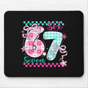 Retro Checkered Valentine Six Seven Meme 67 Viral Mouse Mat
